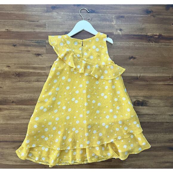 Mayoral Yellow Dot Sleeveless Ruffle Flounce Dress European Preppy Summer Spring - Picture 8 of 8